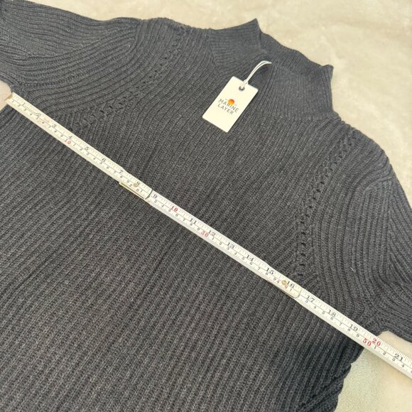Marine Layer Erin Turtleneck women Sweater Black color Ribbed Knit XL New - Picture 7 of 11